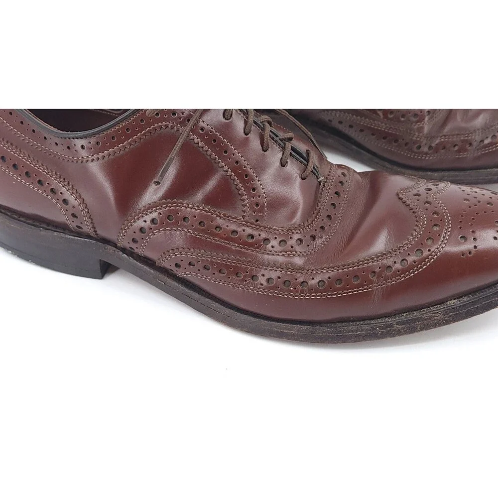 Allen Edmonds McAllister Wingtip Oxfords Men's 8 D Burgundy Leather Shoes 60600
